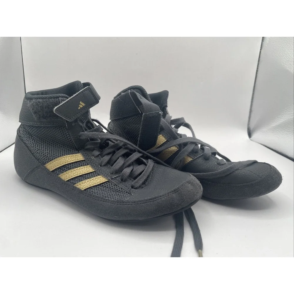 Adidas Athletic Wrestling Boxing Shoes‎ YYJ 606004 Grey Gold Men's Size 5